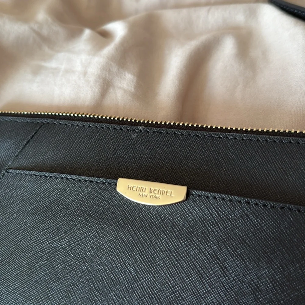 Henry Bendel Black Leather Wristlet Clutch - Picture 5 of 11